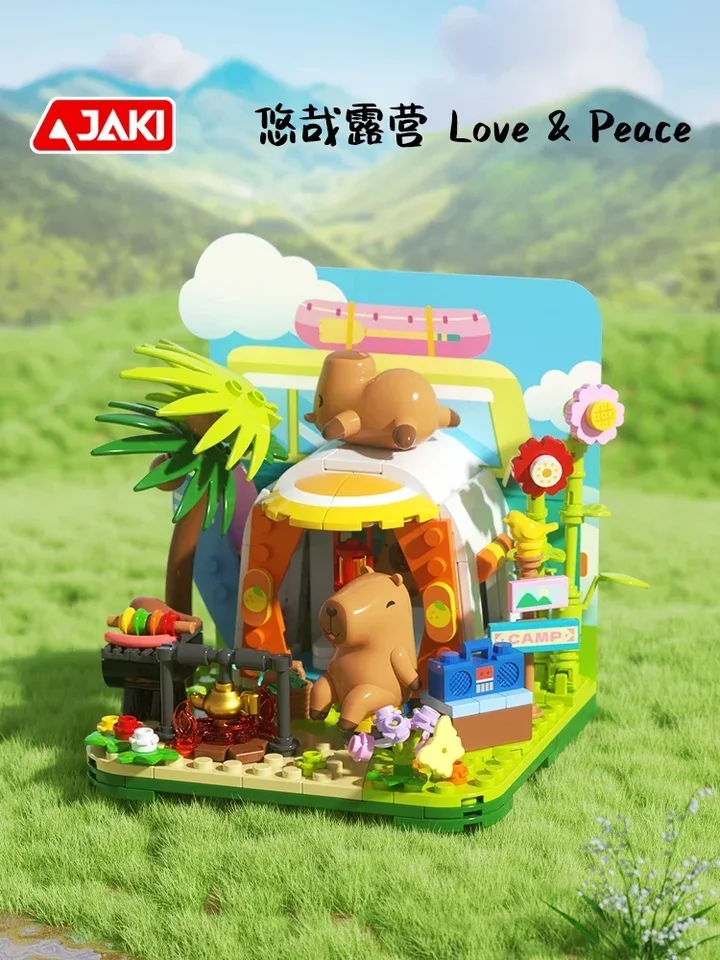 Set Di Mattoncini Mini Capibara – Kit Costruzione Animale Con Minifigure, Decorazione Casa, Idea Regalo Compleanno (Capibara Danza Del Cigno)