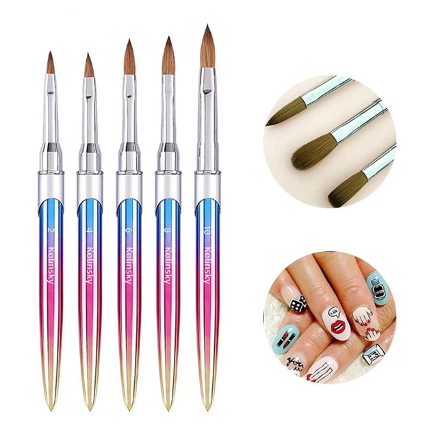 4Pcs Acrylic Nail Brush Set Acrylic Powder Brush Poly Extension Gel Brush  Nail Polish Carving Pen For Women Home Solon Diy Nail Art Brushes | SHEIN