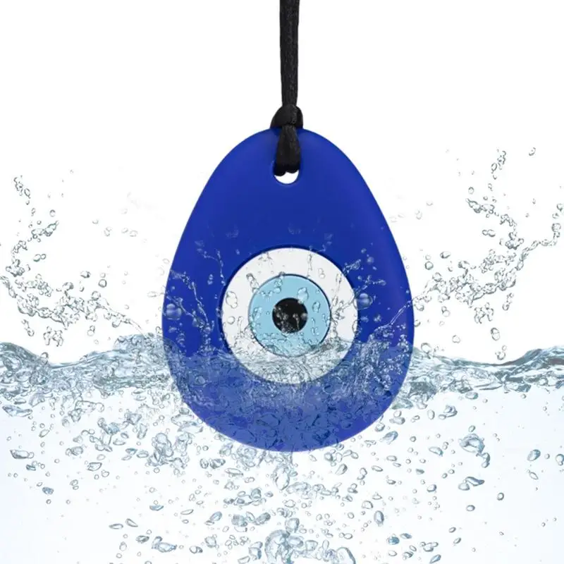 

Chewing Necklace For Kids Cute Blue-Eye Shape Silicone Toddler Teething Toys Sensory Teething Toys For Kids 6-12 Months Blue-Eye