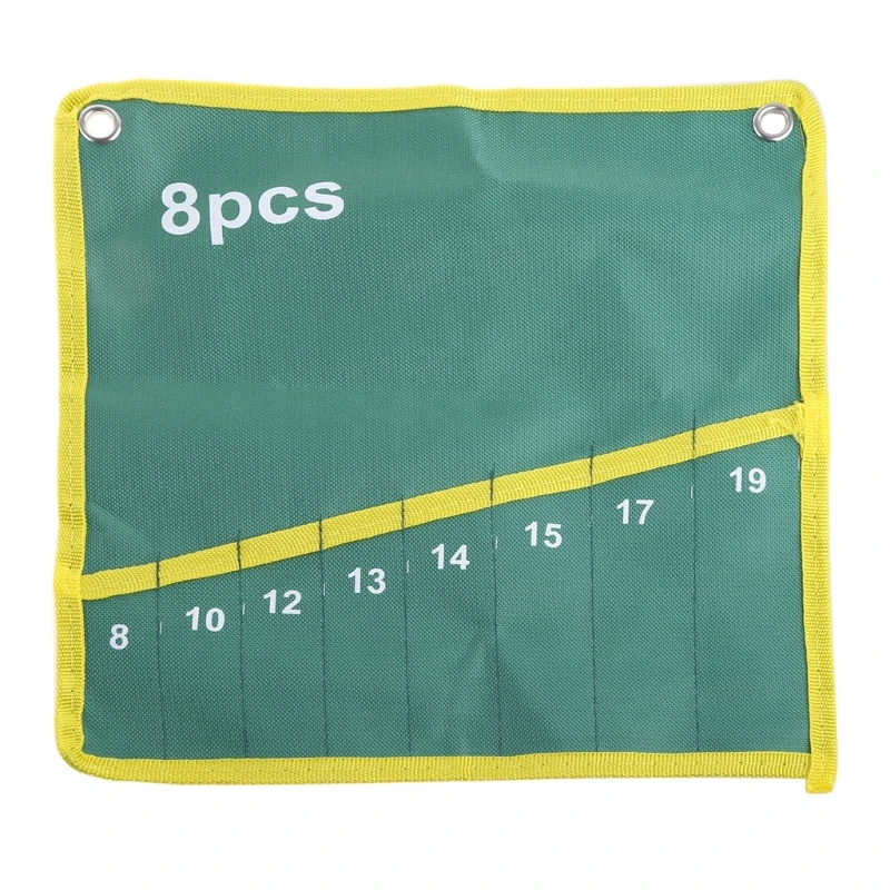 

8 Pockets Durable Canvas Spanner Wrench Tool Roll Up Storage Bag