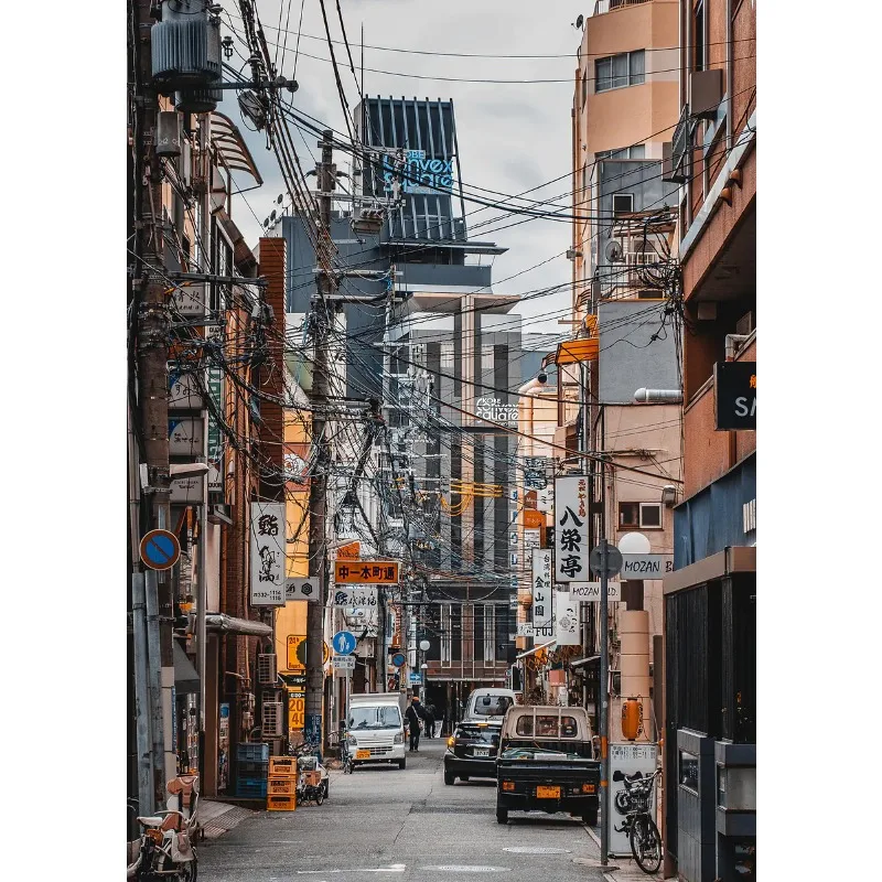 Traditional Japan Nightscape Canvas Painting – Wall Art Home Decor