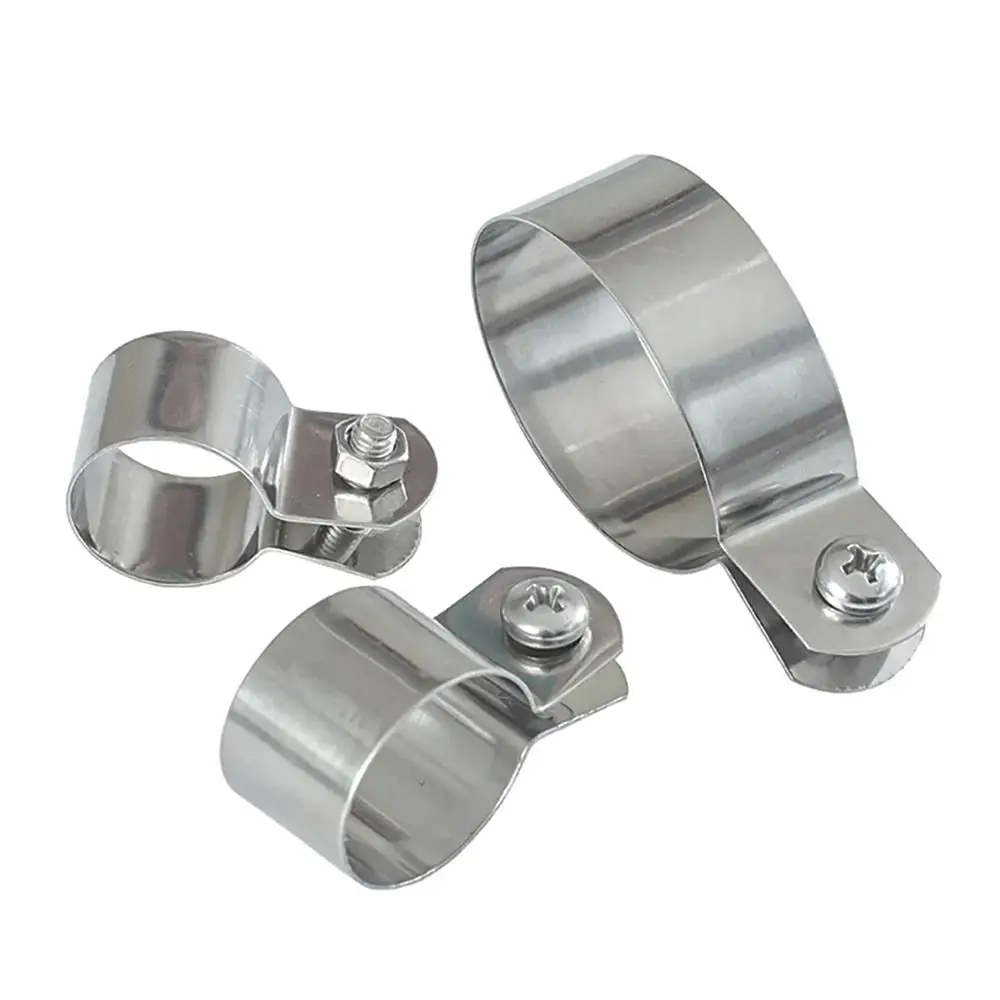 Furniture Hardware New With Screws Nuts Hose Clamp Fastening 304 Stainless Steel Grounding Clip Horseback Dia 10mm-60mm Pipe Buckle