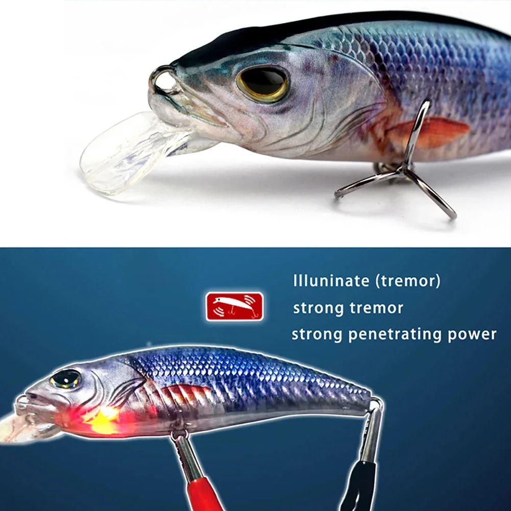 1Pc lure Robotic Swimming Lure USB Rechargeable LED Light Multi Jointed Swimbait Inteli Self-Propelling Electric Fishing Tackle