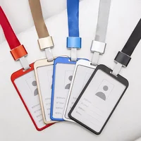 New Metal Alloy Work Name Card Holders Fashion  Business Work Card ID Badge Lanyard Holder Men Women Aluminum ID Business Case 1