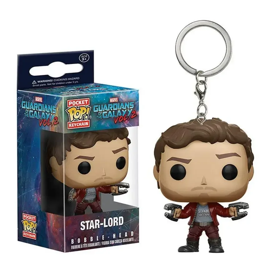 thumbnail image 1 of 2025 Funko Pop Guardianes de la Galaxia 3 llavero de bolsillo con figura de Rocket, Star-Lord, Groot en mono, Groot con bocanadas de queso, juguetes modelo, 1 of 5