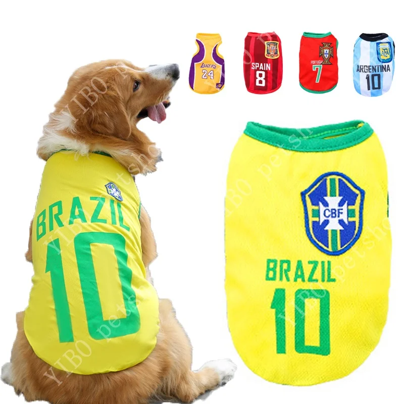 Summer Pet Vest T-shirt Dog Clothes Basketball Football Jersey Golden  Retriever French Bulldog Pets Clothing Dogs Costume XS-6XL