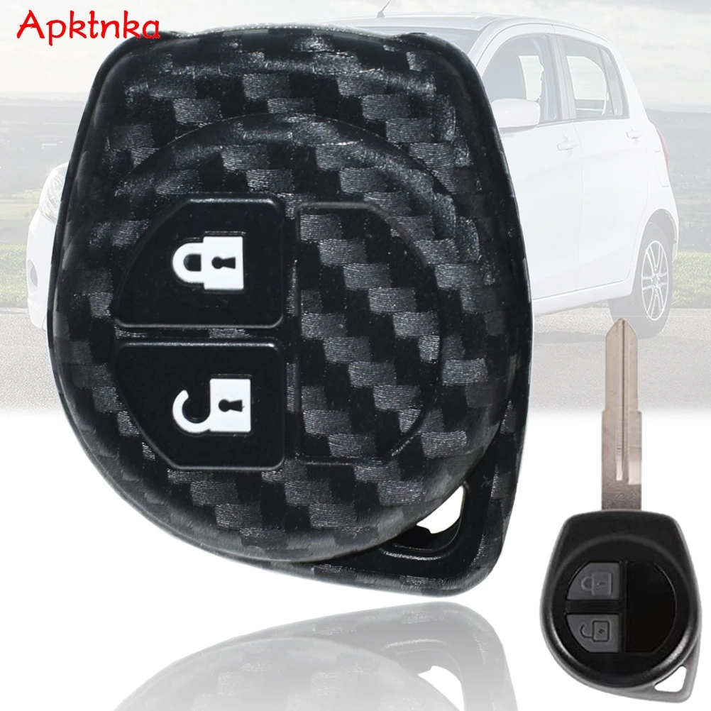Apktnka 2 Pulsanti Car Key Shell Cover Holder Case Fob Protector Silicone Per Suzuki Celerio Liana Swift Splash Alto Accessori