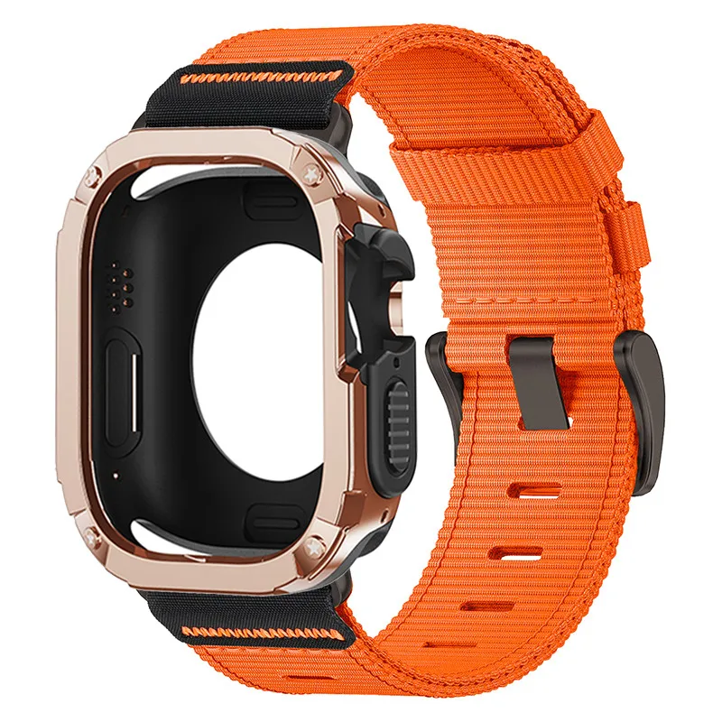 TPU PC Case with Nylon Strap for Apple Watch - Durable Protective Cover