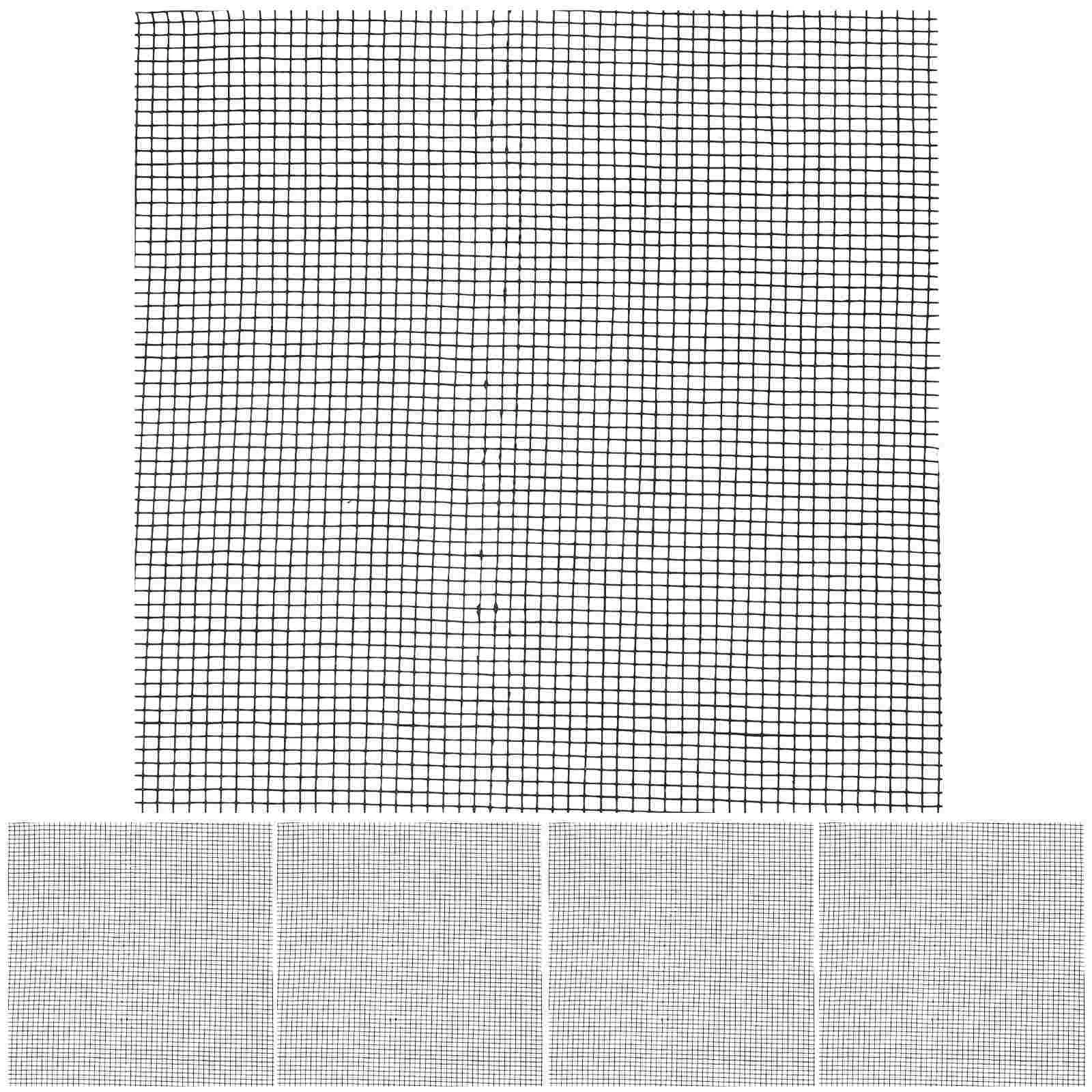 

50 Pcs Square Flower Pot Mesh Bottom Hole Gasket Anti-leakage Succulent Plant Thin 10*10cm Pieces (black) Net Breathable