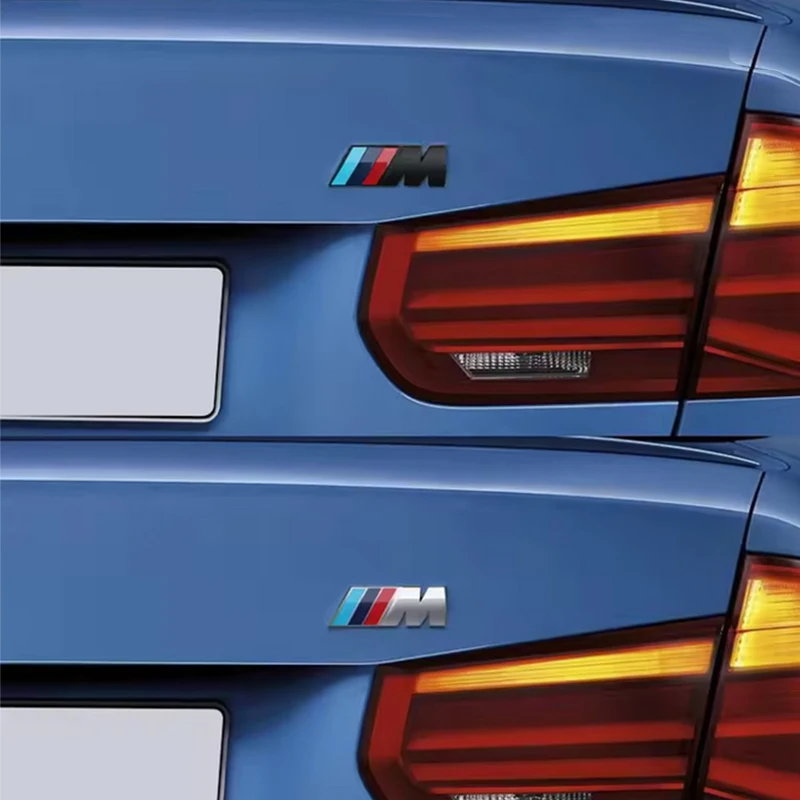 M 퍼포먼스 E46 E90 G11 F10 F30 G08 X6 ABS 3D 자동차 펜더 사이드 엠블럼 데칼 리어 트렁크 배지 M 로고 스티커 액세서리