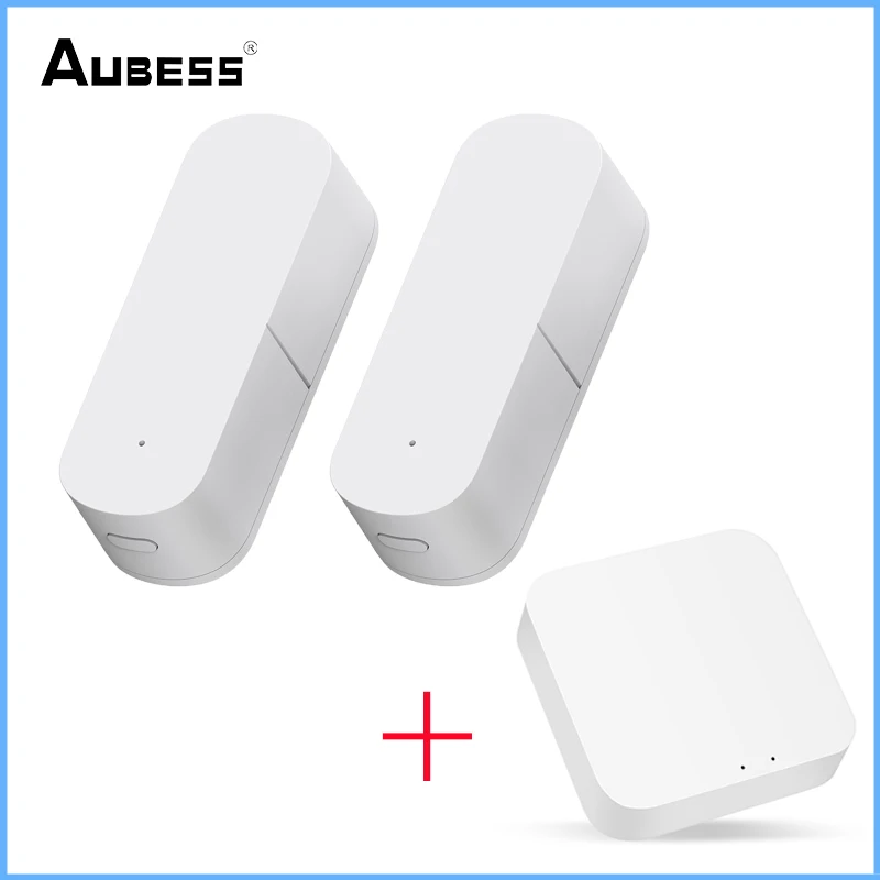 traffic light Aubess Zigbee Smart Vibration Sensor Detection Window Door Sensor Tuya Smart Life APP Notification Real-Time Motion Shock Alarm sound alarm device Alarms & Sensors