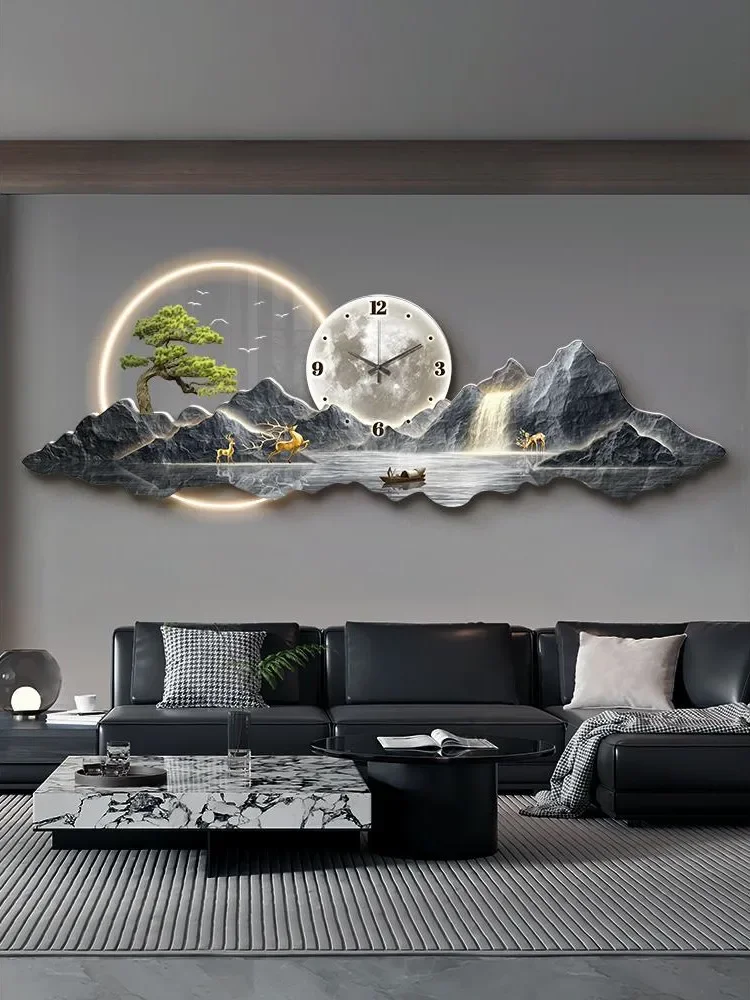 Luxury LED Clock Wall Art Lamp 5