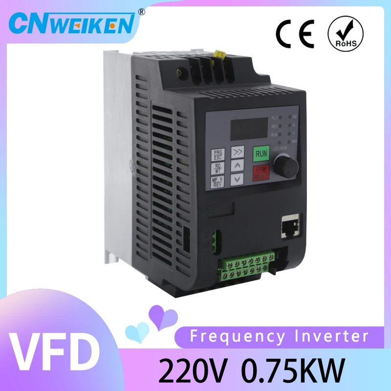 

VFD 3 Phase Input 220V AC 3 Phase out 220V 0.75KW 1.5KW 2.2KW Inverter Frequency Converter for Water Pump Motor Speed Control