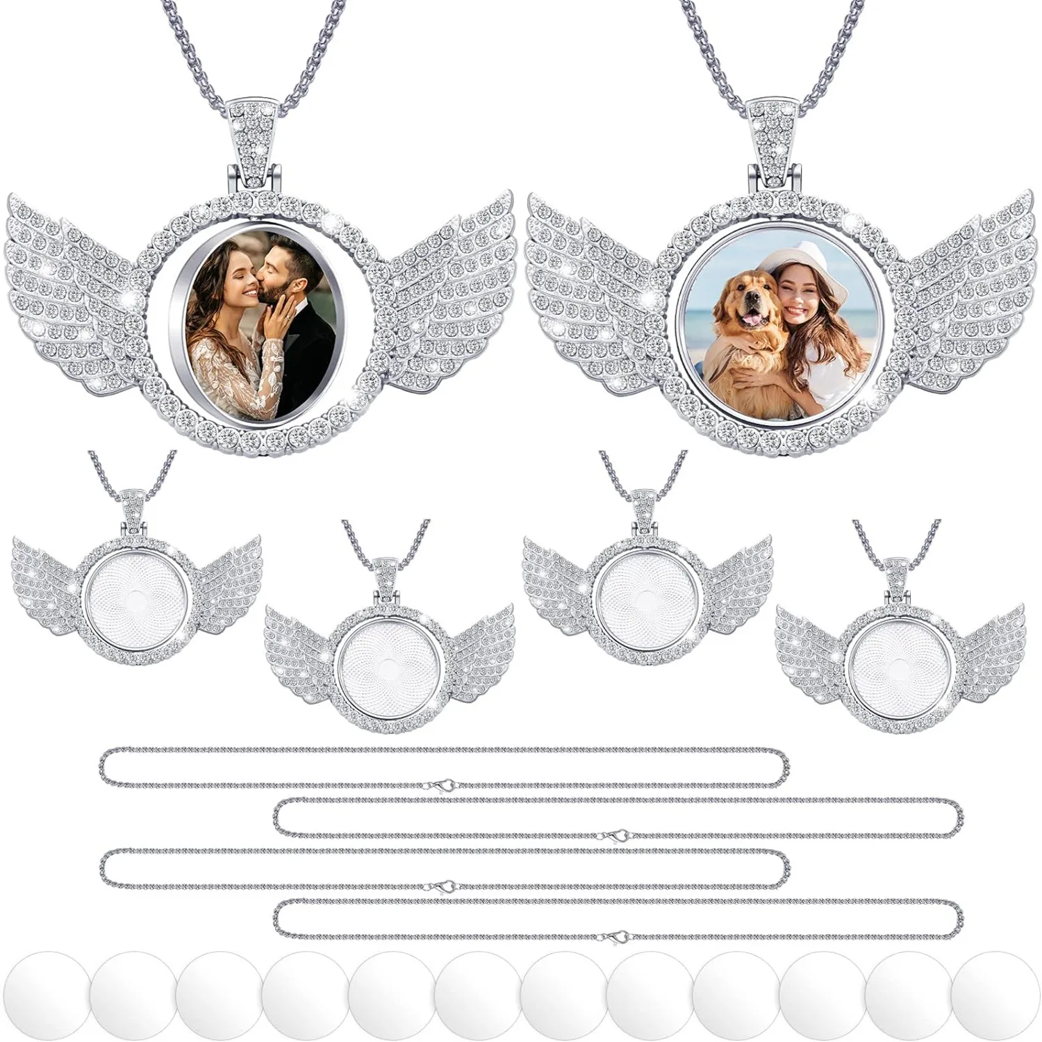 Sublimation Rhinestone Trays Pendant Set – Earrings, Keychain, and Tag Boards for DIY Jewelry Crafting & Heat Transfer 1