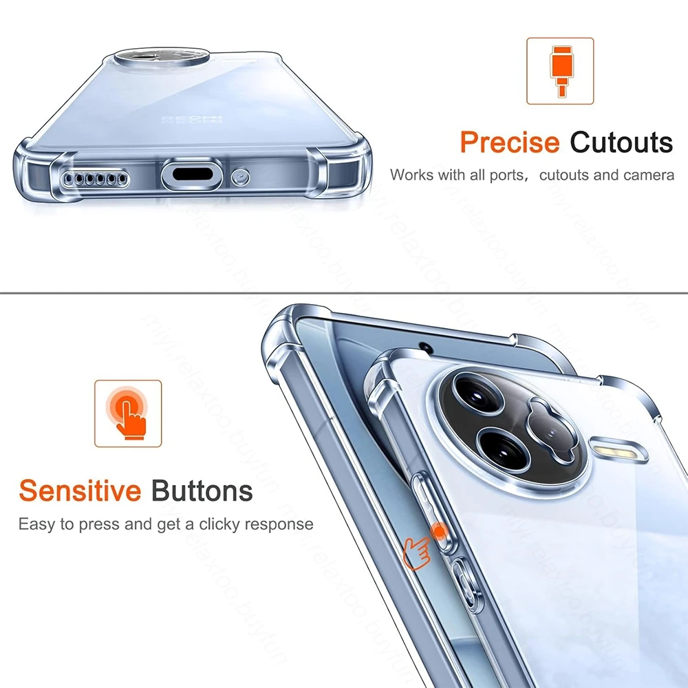Transparent Protective Case with Camera Glass and Screen Protector