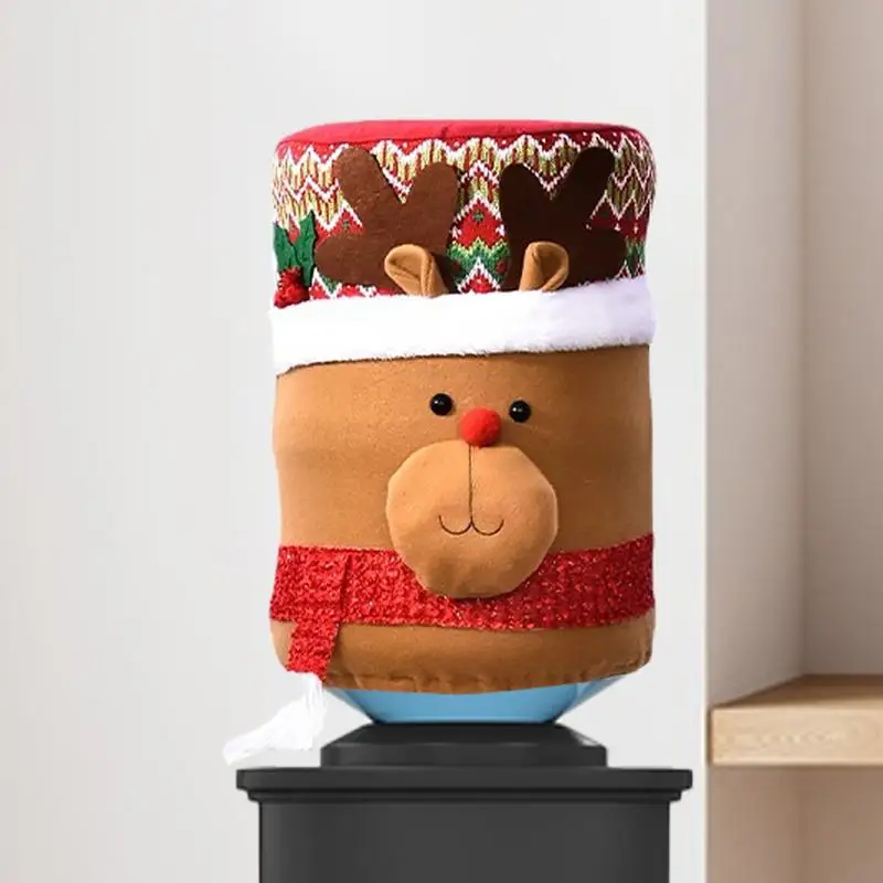 Water Dispenser Cover Christmas Drinking Barrel Dust Protector Stretchy Water Bucket Dust Defense Reusable Dispenser