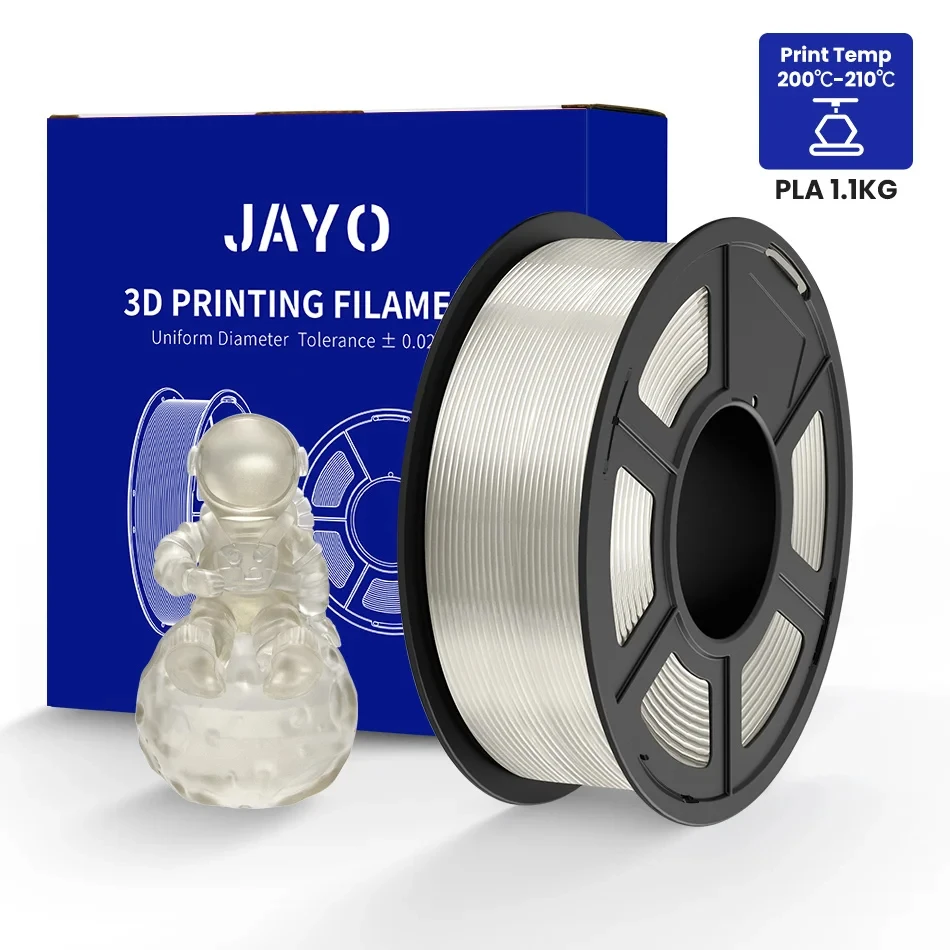3d Printer Filaments, JAYO PETG/PLA/SILK/WOOD Filament 1.1kg 1.75mm Diameter Tolerance +/-0.02mm 100%No Bubble High Strength FDM 3D Printer Material