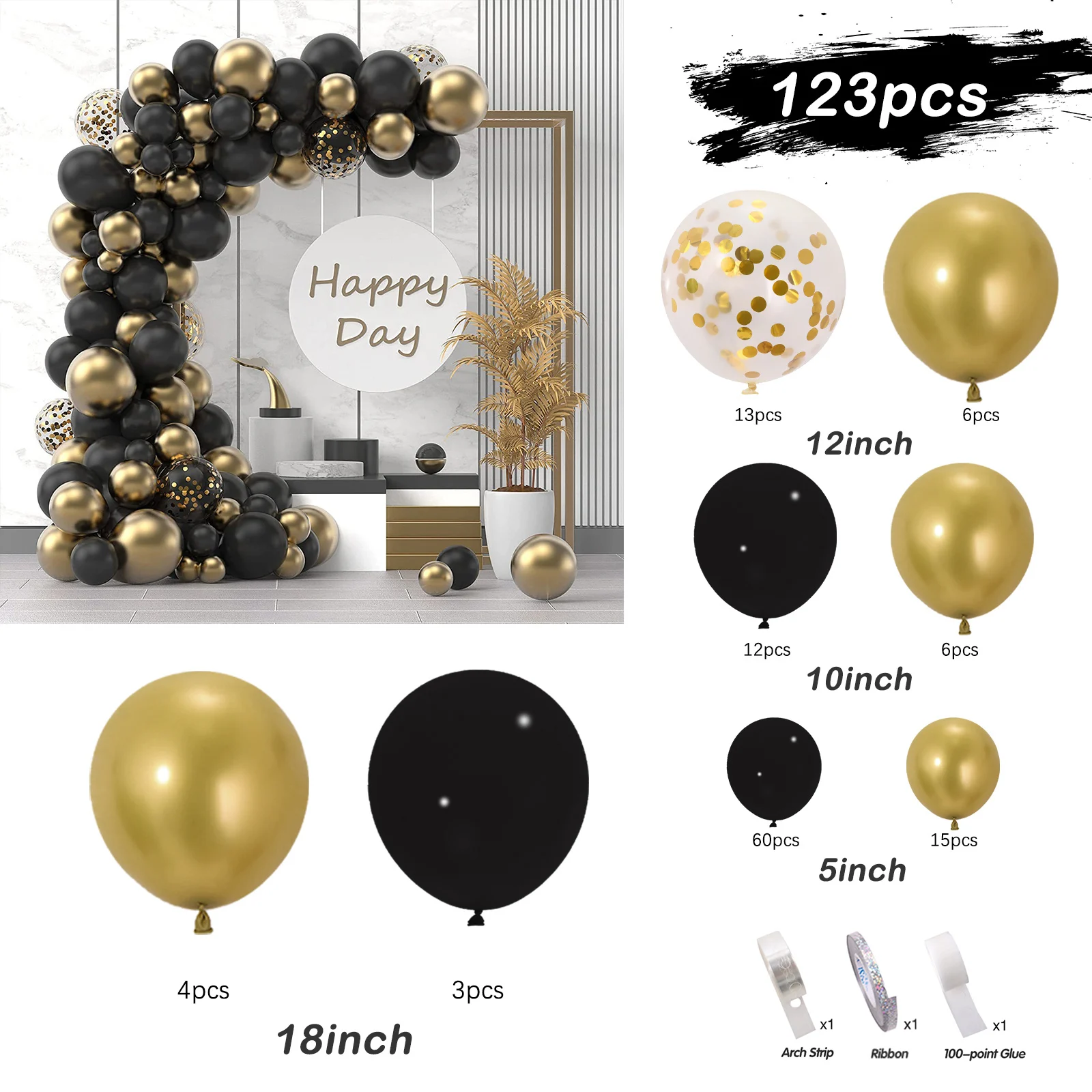 Kit de arco de guirnalda de globos dorados y negros, decoración de fiesta  de cumpleaños para adultos, Baby Shower, feliz 30, 40, 50 - AliExpress