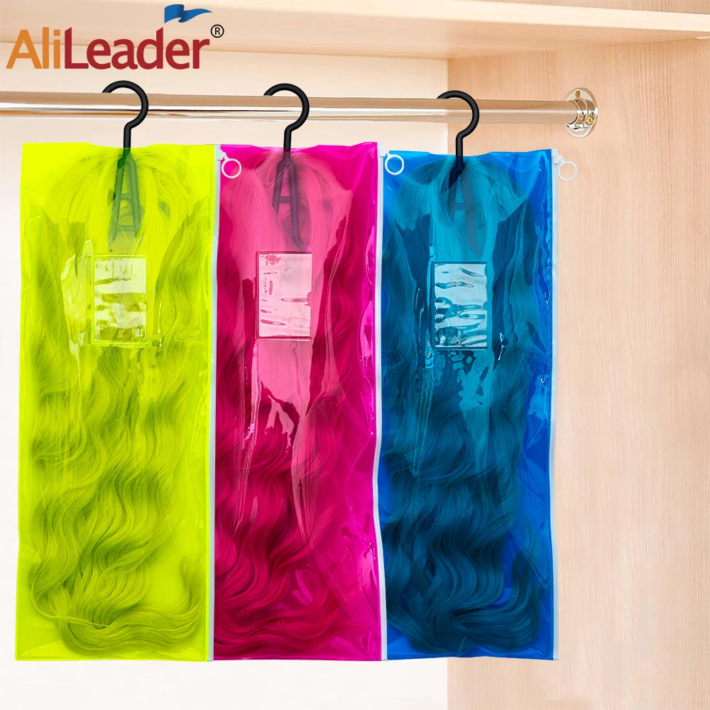 Cheap Wig Hair Extension Storage Bag With Wig Hanger For Wig Dust-Proof Storage Carrier Case For Wigs Hair Extensions Hairpiece