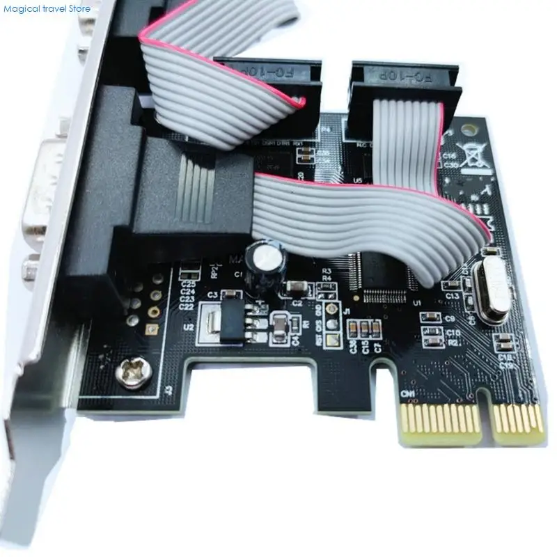 N2UB PCIe 확장 카드 2 포트 PCIE-산업용 9Pin COM RS232 변환기 어댑터 컨트롤러(데스크탑 PC용)