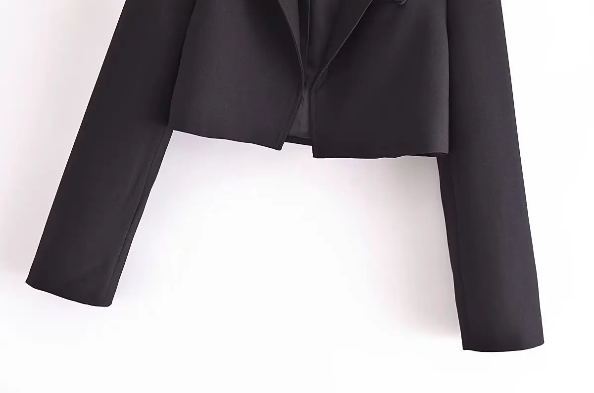 Maxdutti Autumn British Simple Blazers Women Short Suit Jacket Fashion High Street Girls Black Casual Tops