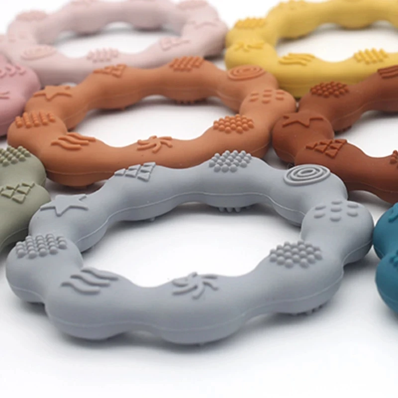 

Silicone Baby Teethers BPA Free Infant Tactile Training Toys Bebe Teething Toy Newborn Food Grade Pacifier Relief Design Teether