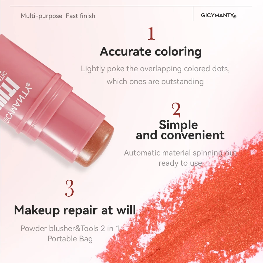 Powder Blusher Cream Highlights Natural Monochrome Matte Brightening Cosmetic Pencil Waterproof And Long-lasting Makeup