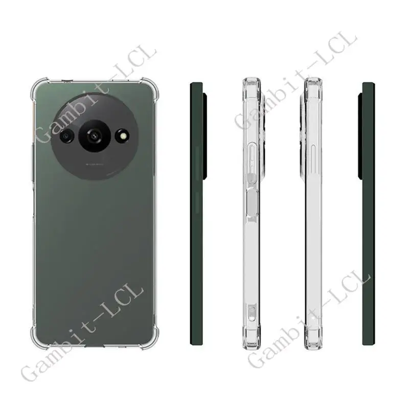 Durable Shockproof Silicone TPU Back Cover - Anti-Falling Protective Case for Xiaomi Redmi A3 and Poco C61