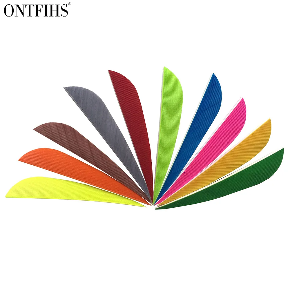 Archery Arrow Feathers 50 Pcs Right Wing 3 Inch Water Drop Shape For Bamboo Carbon Shaft