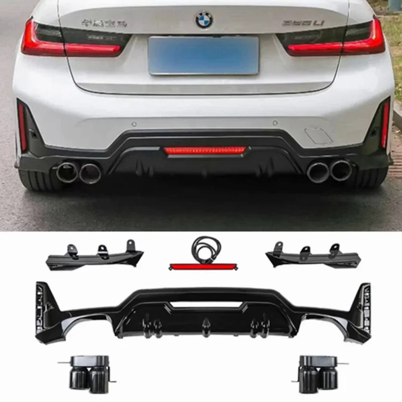 

For BMW 3 Series G20 G28 rear bumper spoiler diffuser and exhaust pipe modification accessories 2023 2024