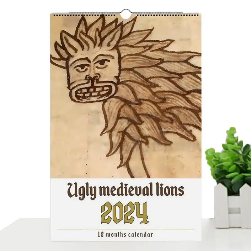 

Lion Calendar 2024 Creative Funny Prank Gift Wall Calendar Creative And Weird Medieval Scenes Thicken Paper Daily Animal