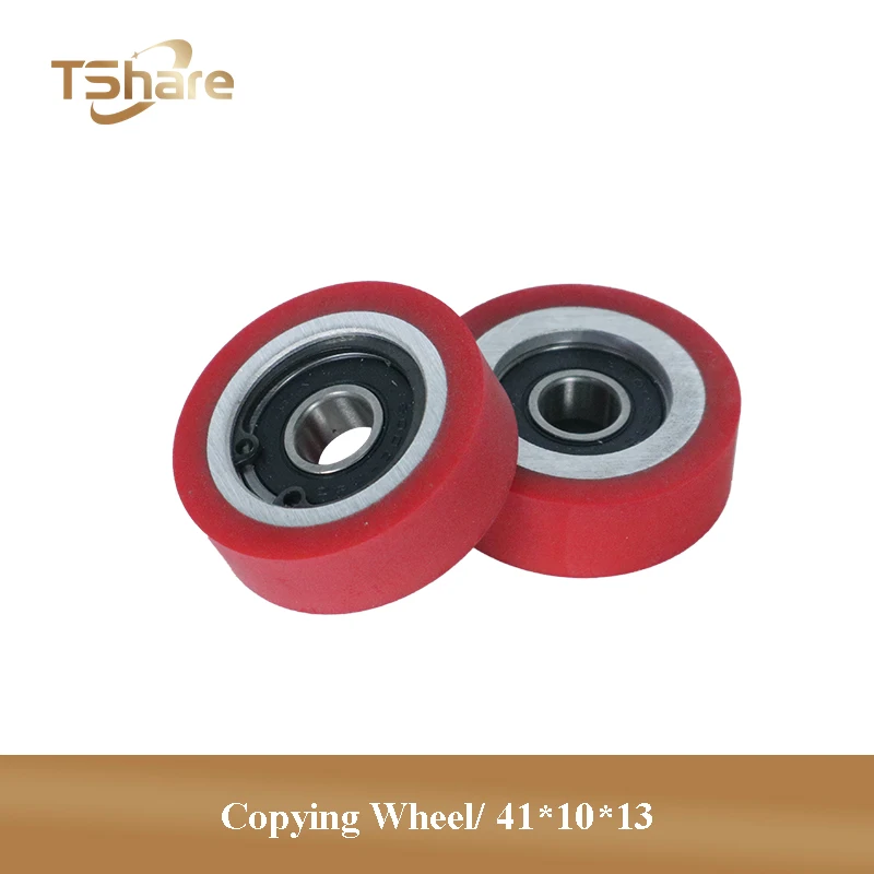 

2pcs 41*10*13mm Red Type Copying Wheel Rubber Roller for Edge Banding Machine