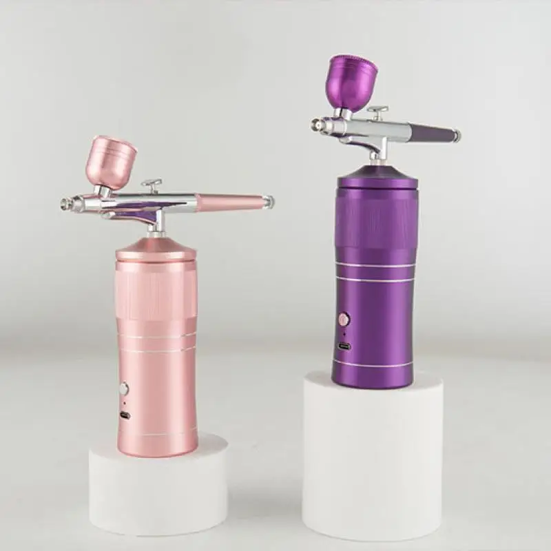 Rechargeable Airbrush Compressor Kit Air Brush Sprayer Gun Water Oxygen Deep Hydrating Machine for Nail Art Tattoo Cake Makeup 6