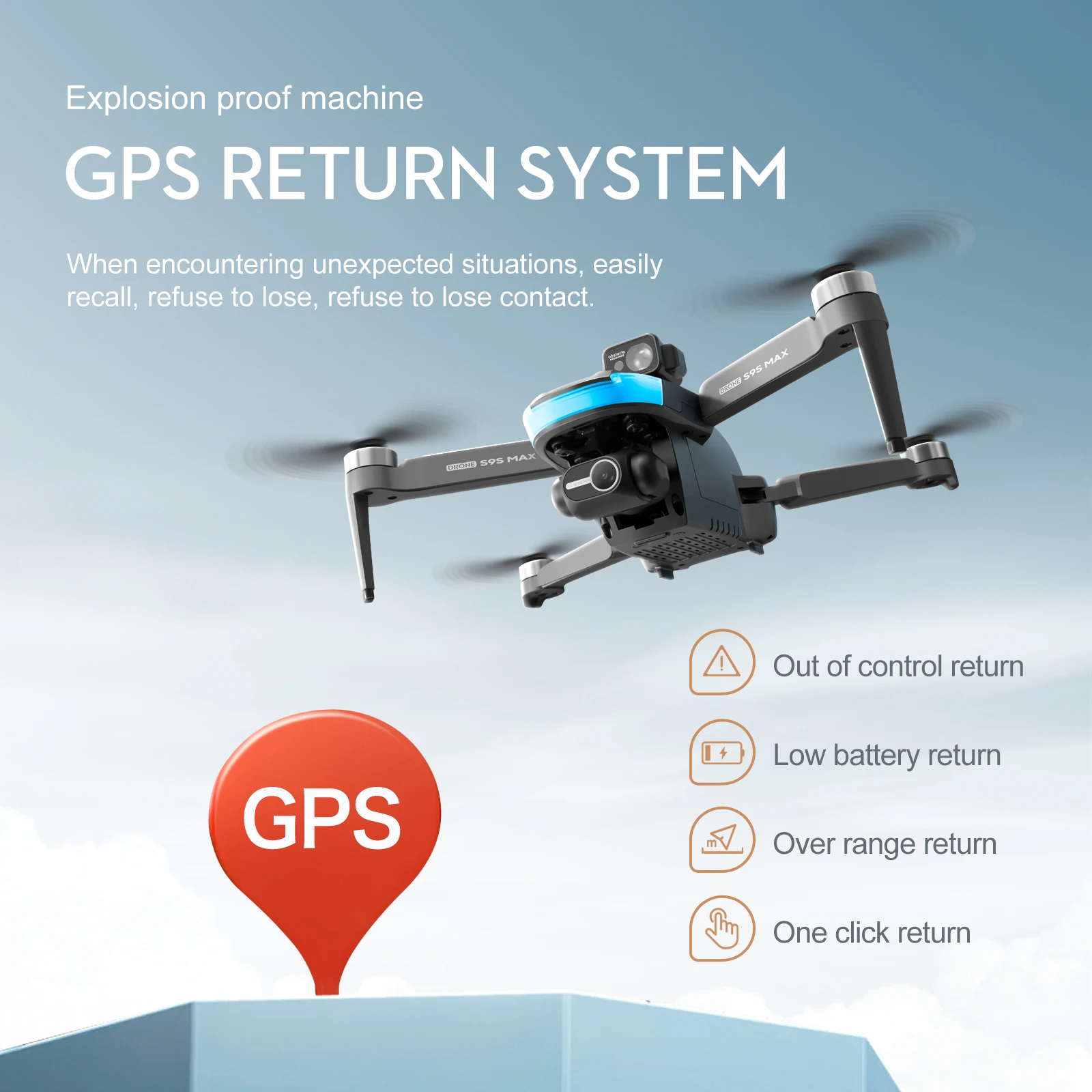 2024 S9S 드론 360 ° 레이저 장애물 회피 브러시리스 모터, 4K 고화질 듀얼 카메라 GPS, 전문 드론으로 복귀
