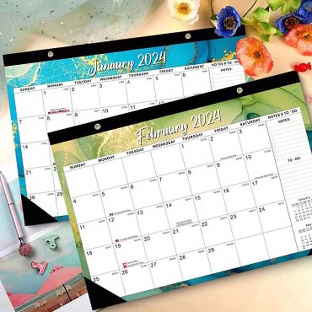 Weekly Schedule 2024 Wall Calendar Office Stationery Daily Planner English Calendar Paper 18 Months Stationery Supplies