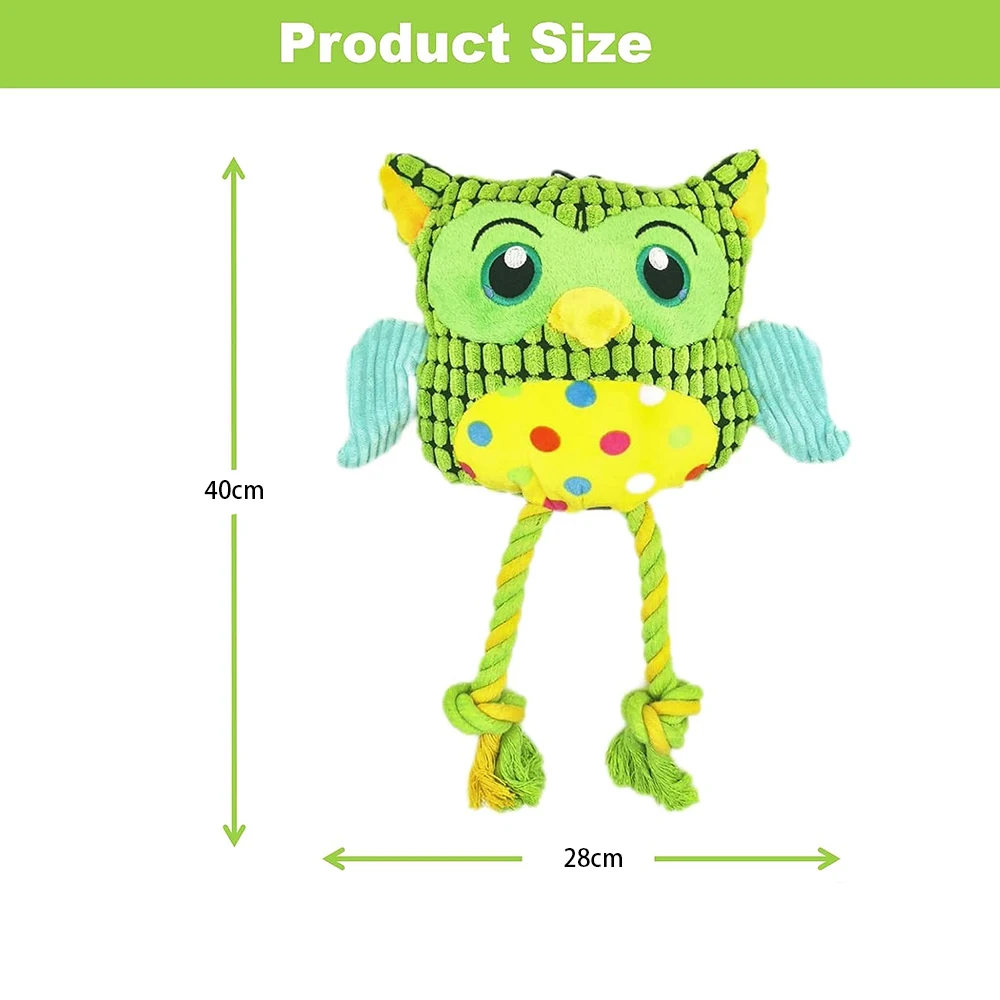 

Dog Squeaky Toys Stuffed Dog Toys for Small Medium Large Dogs Dog Chew Toy with Cotton Rope Interactive Tough Plush Rope Toys