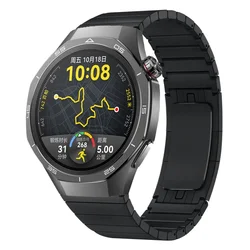 Elegant 22mm Stainless Steel Metal Strap with Original Buckle for Huawei Watch 46mm (Black)