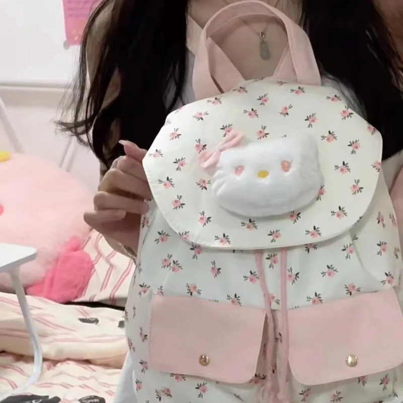 Mbti süße hallo kitty frauen rucksack niedliche koreanische mode elegante lässige rucksäcke ästhetische weibliche neue luxus designer taschen