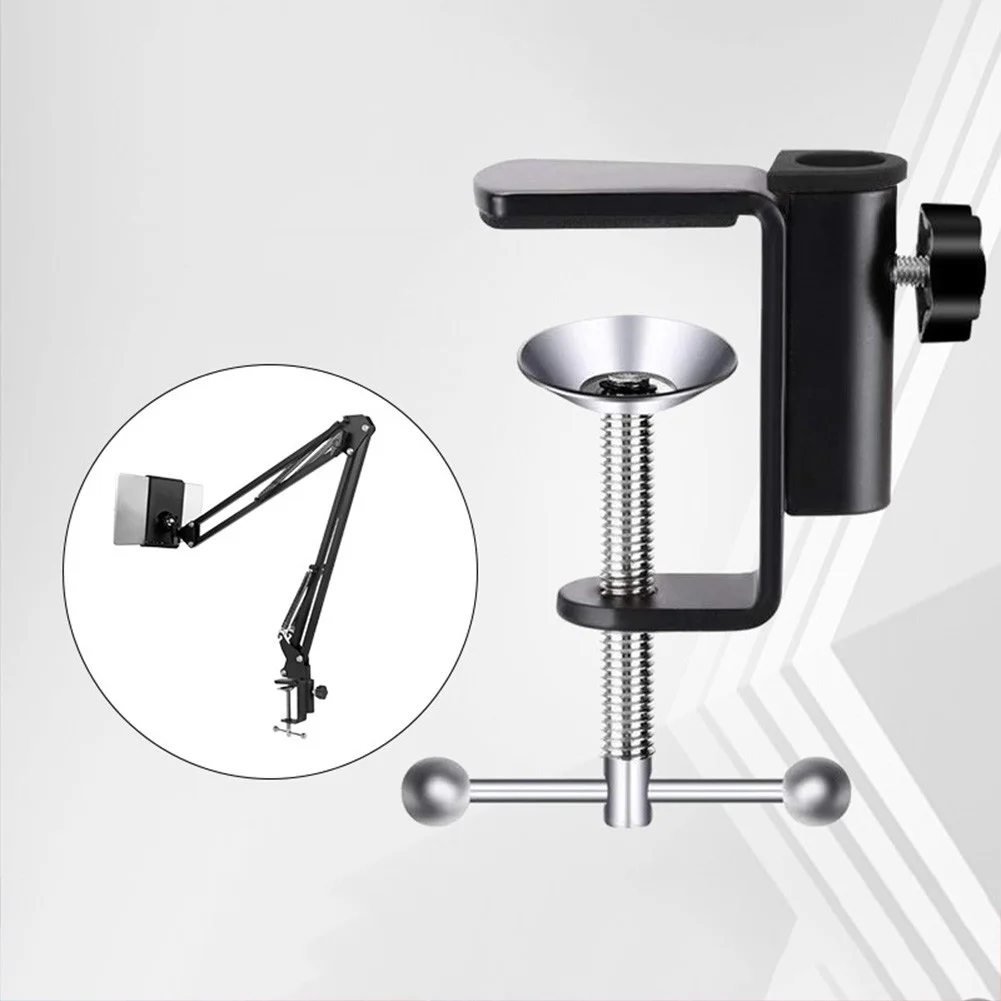 Desktop Mount Clamp With Adjustable Screw Aluminum Alloy Protective Heavy Duty Stand For Microphone Monitor Desktop Lamp Camera