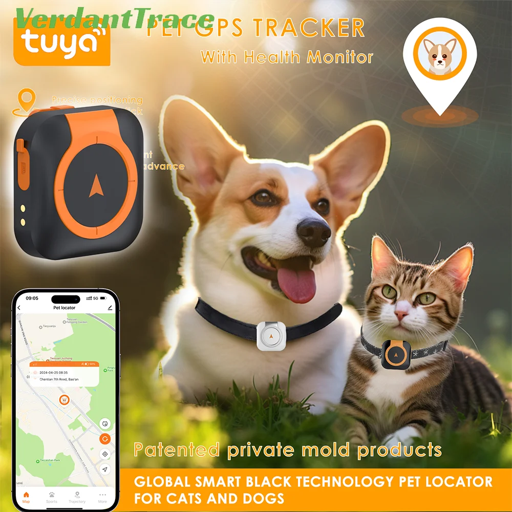 4G GPS Tracker Dog Cat IP67 Waterproof Pet Tracker Geo-fence Dog Collar Monitor Real Time GPS Sports Tracking Health Monitoring