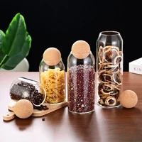 Cork Stopper Glass Sealed Jar Coffee Beans Dried Fruit Storage Box Kitchen Food Multigrain Storage Jar Creative Cork Tea Jar 2