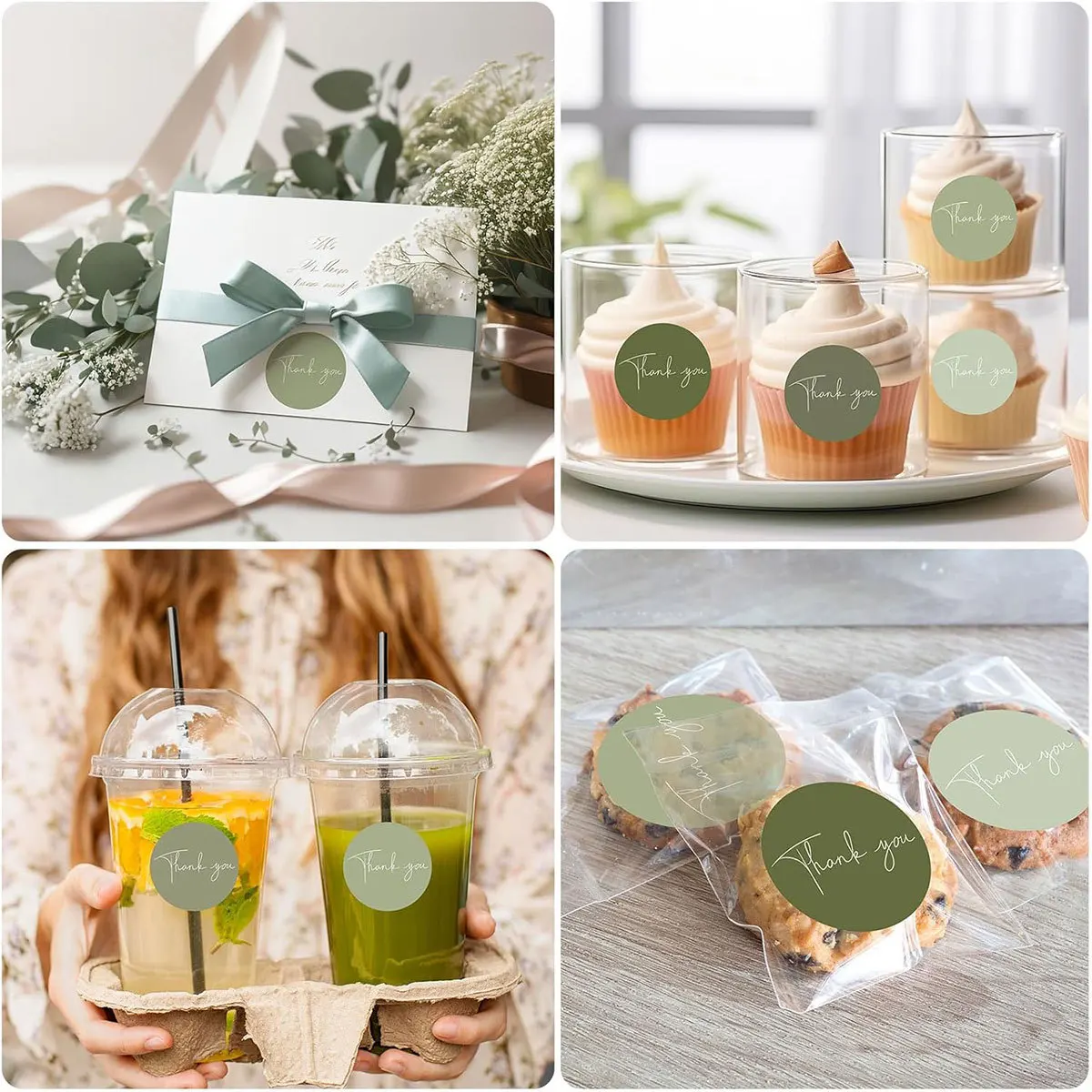 500pcs/Roll Thank You Stickers Round Thank You Labels Party Sticker Spring Party Bag Labels Product Packaging Stickers