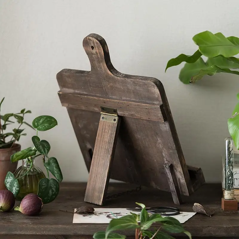 American Country Solid Wood Magazine Shelf Retro Books and Newspapers Display Rack Creative Multi-function Homestay Recipe Rack