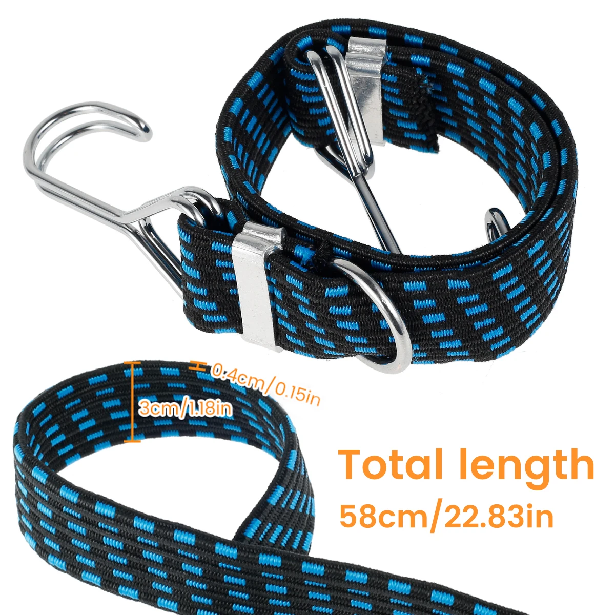 Elastic Bungees Cords Heavy Duty Elastic Rope Luggage Bungee Straps for Bike Motorcycle Car Caravan Trunk Camping Roof Rack 4Pcs