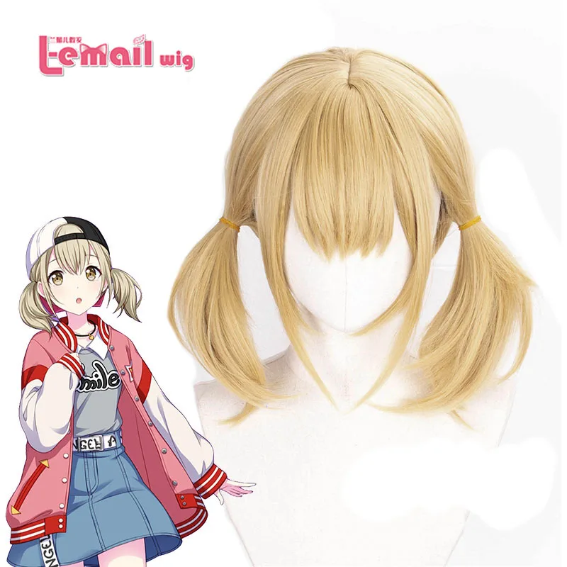 L-email wig Synthetic Hair Game Project SEKAI COLORFUL STAGE Azusawa Kohane Cosplay Wig PJSK 38cm Blonde Heat Resistant Wigs