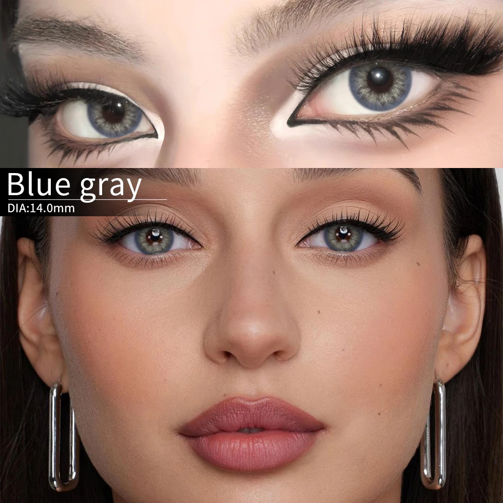 Fashionable Big Lens Colored Contact Lenses for Eye Beauty - Blue, Green, Brown, Grey