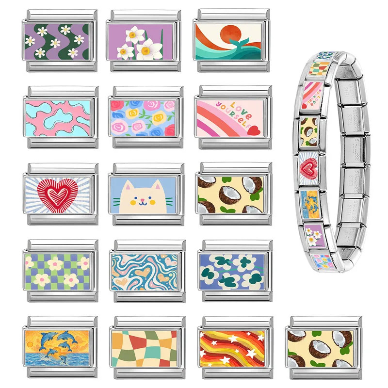 Bright Link Bracelet Charm Italian Style