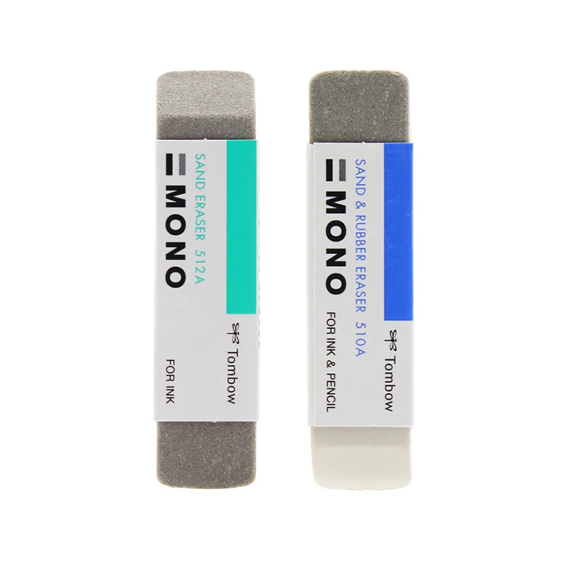 Pencil Eraser TOMBOW Mono Eraser for Ink Pencil Sand Eraser Scrub Rubber Double Head Ink Remover School Supplies Erasers ES-512A ES-510A
