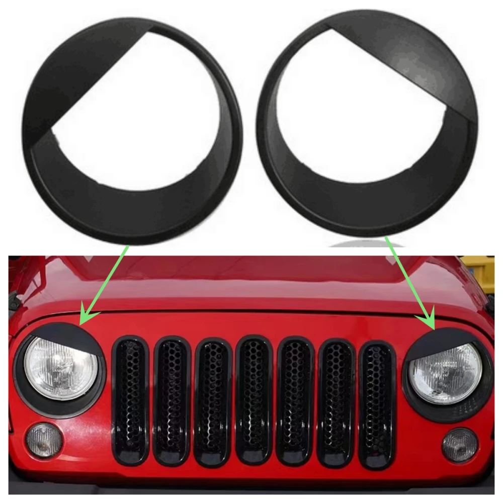Faro Angry Bird Style Trim Cover Lampada Anello Decorativo Abs Per Jeep Wrangler Jk 2007-2017 J051 Lantsun