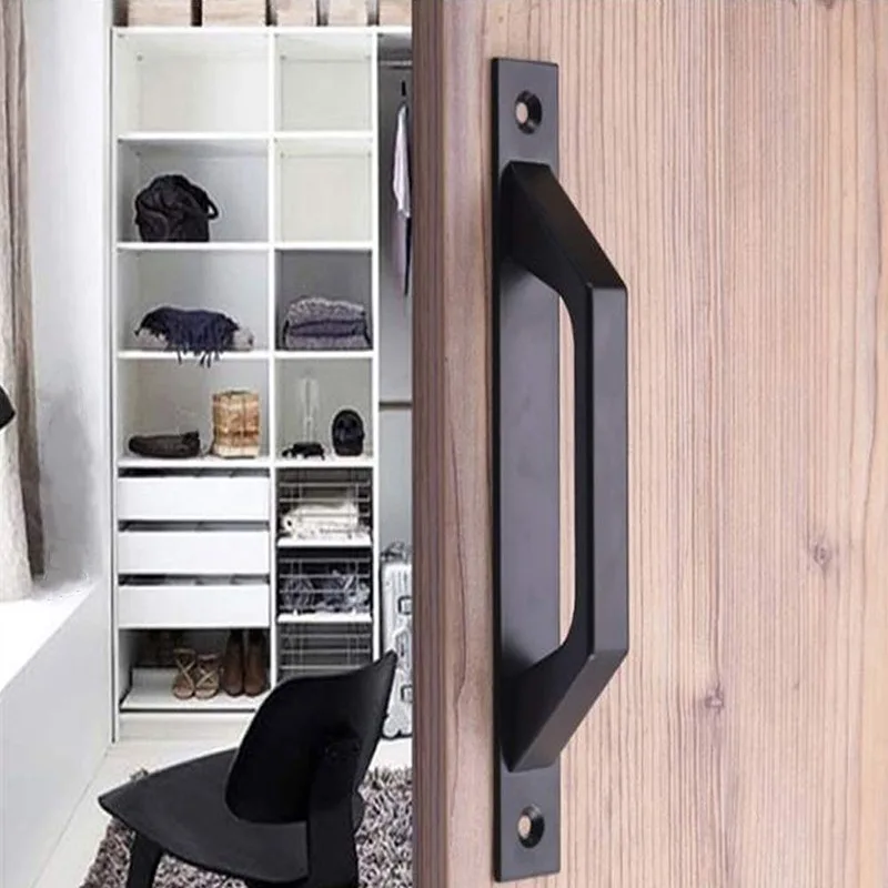 Aluminium Alloy Black Door Handles Balcony Bedroom Kitchen Door Pulls Silver White Furniture Handle Door Hardware 1pc